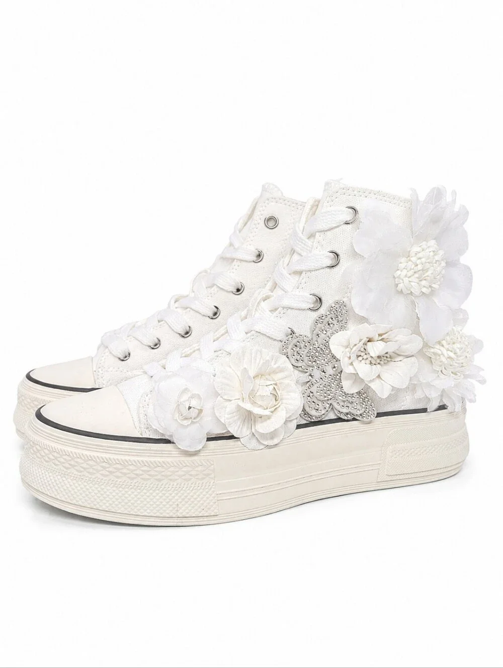 AZALEA WANG PENNY LANE HIGHTOP FLOWER EMBELLISHED SNEAKERS Women's Size 11 NEW